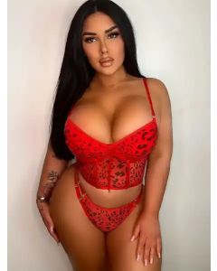 Bra & Cut Out Panty Lingerie Two Piece Set 1x & 2x