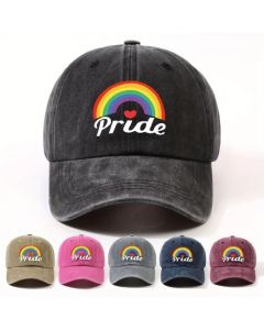 1pc Rainbow Pride Printed Baseball Cap Black