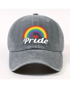 1pc Rainbow Pride Printed Baseball Cap Grey