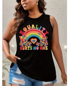 Plus Size Rainbow Print Tank Top Size 20