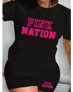 Pink Nation Short Set Size 14 til 20