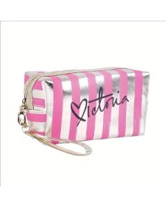 Stylish Striped Makeup Pouch