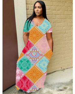  Short Sleeve Stretch Maxi Dress Size 14 til 22