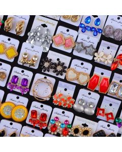 12 Pairs Set Of Creative Colorful Different Shapes Stud Earrings 