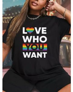 Women's Plus Size Casual Sporty T-Shirt, Rainbow SIZE 16