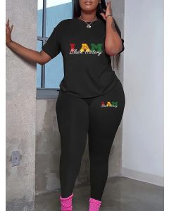 Black History Month Print Two Piece Set Size xs2- XL12