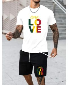  Short Sleeve T-shirt & Drawstring Shorts 2pcs Casual 1x-4x