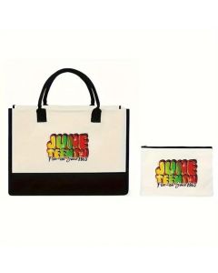 Canvas Shoulder Bag With Matching Makeup Pouch