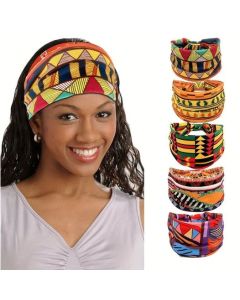 3/5pcs Aztec Art Pattern Wide Headband for Women