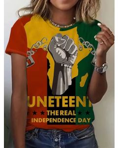 Size 16,18,22 Juneteenth Print T-Shirt,