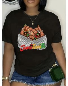 size 18 &22Juneteenth Print T-Shirt,
