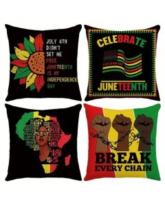 4 Pack 17.7x17.7inch Juneteenth Freedom Day Cushion Covers,